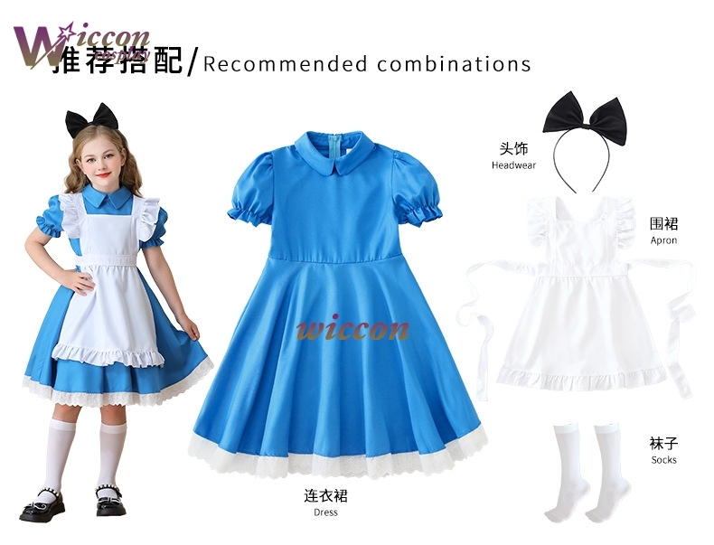 Party Games Alice In Wonderland - kids Lolita Maid Cosplay Children Girls