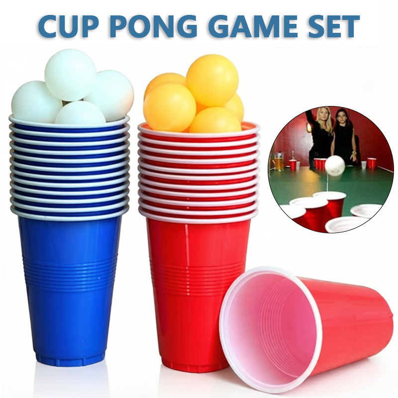 Party Games Jenga - Beer Pong Game Set & Party