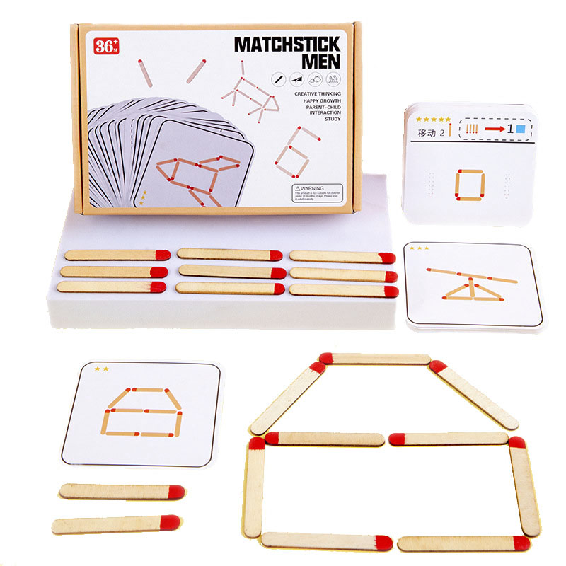 Party Games At Home - Montessori Matches Puzzles Game Wooden Toys
