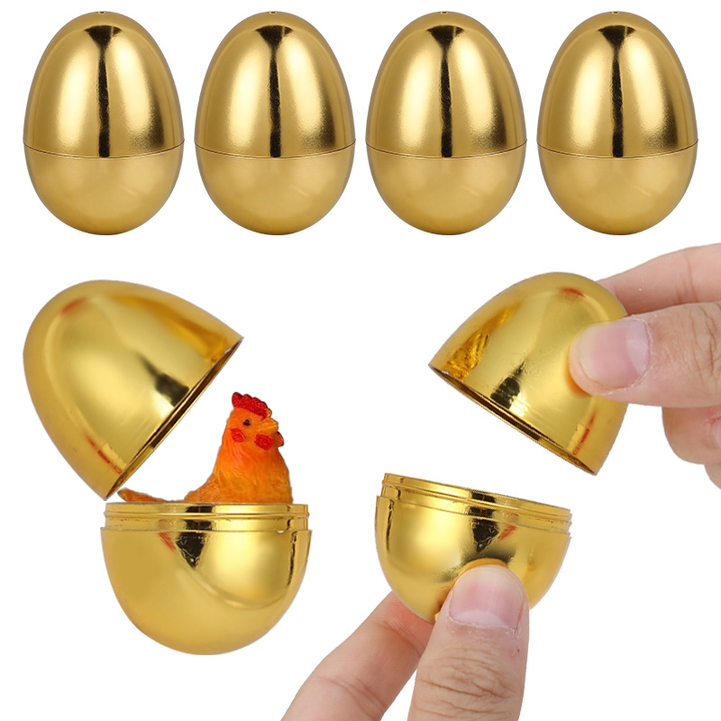 Party Games Egg - 6PCS Golden Easter Eggs Plastic Gift