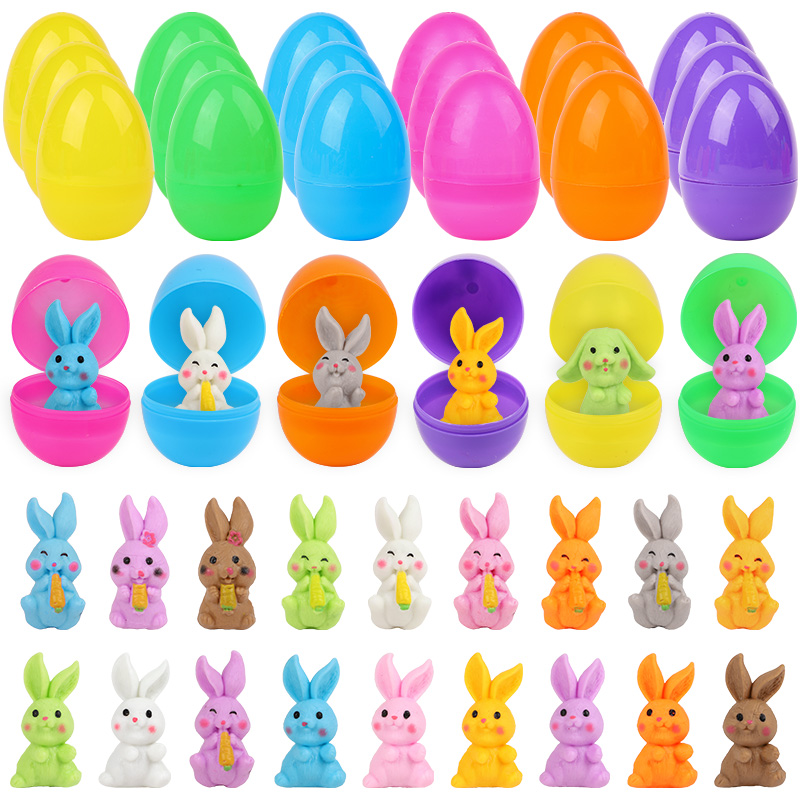 24Pcs Easter Egg With Rabbit F - Party Games Egg ulasan dan harga