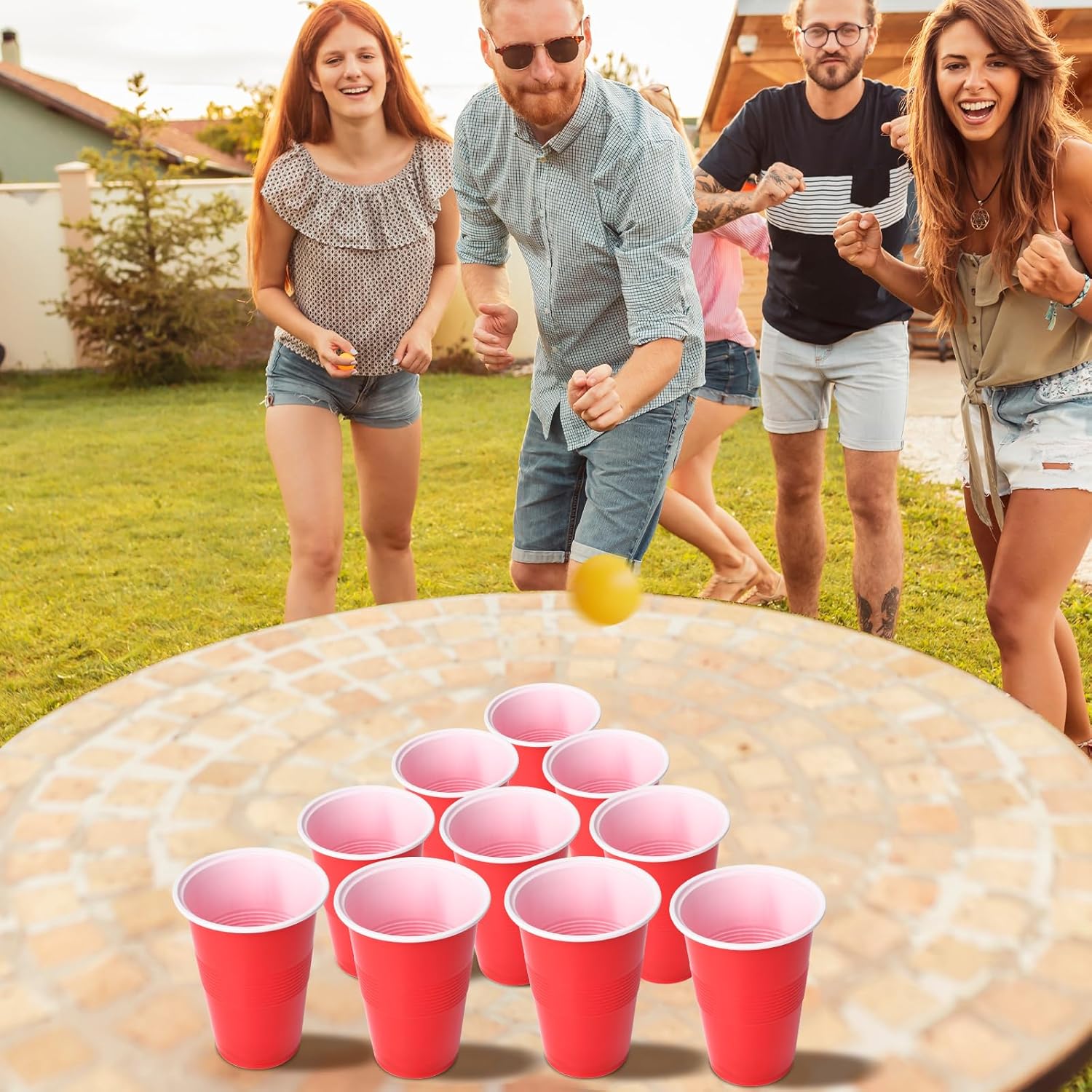 Cup Pong Game Set 22 Pcs 16 Oz - Party Games Jenga ulasan dan harga