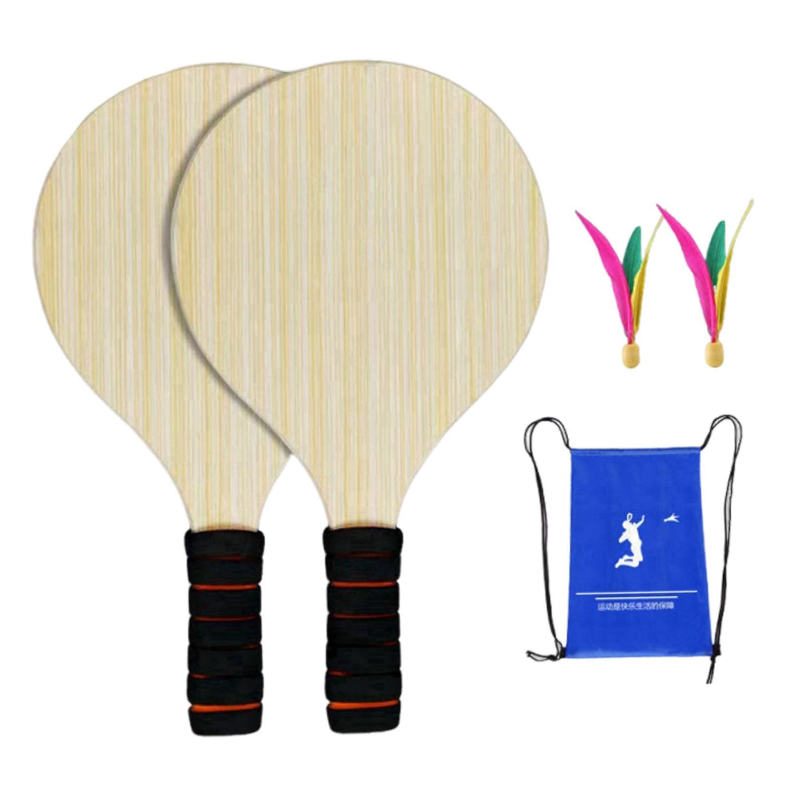 2Pcs Wood Badminton Paddle Set - Badminton Set Garden ulasan dan harga