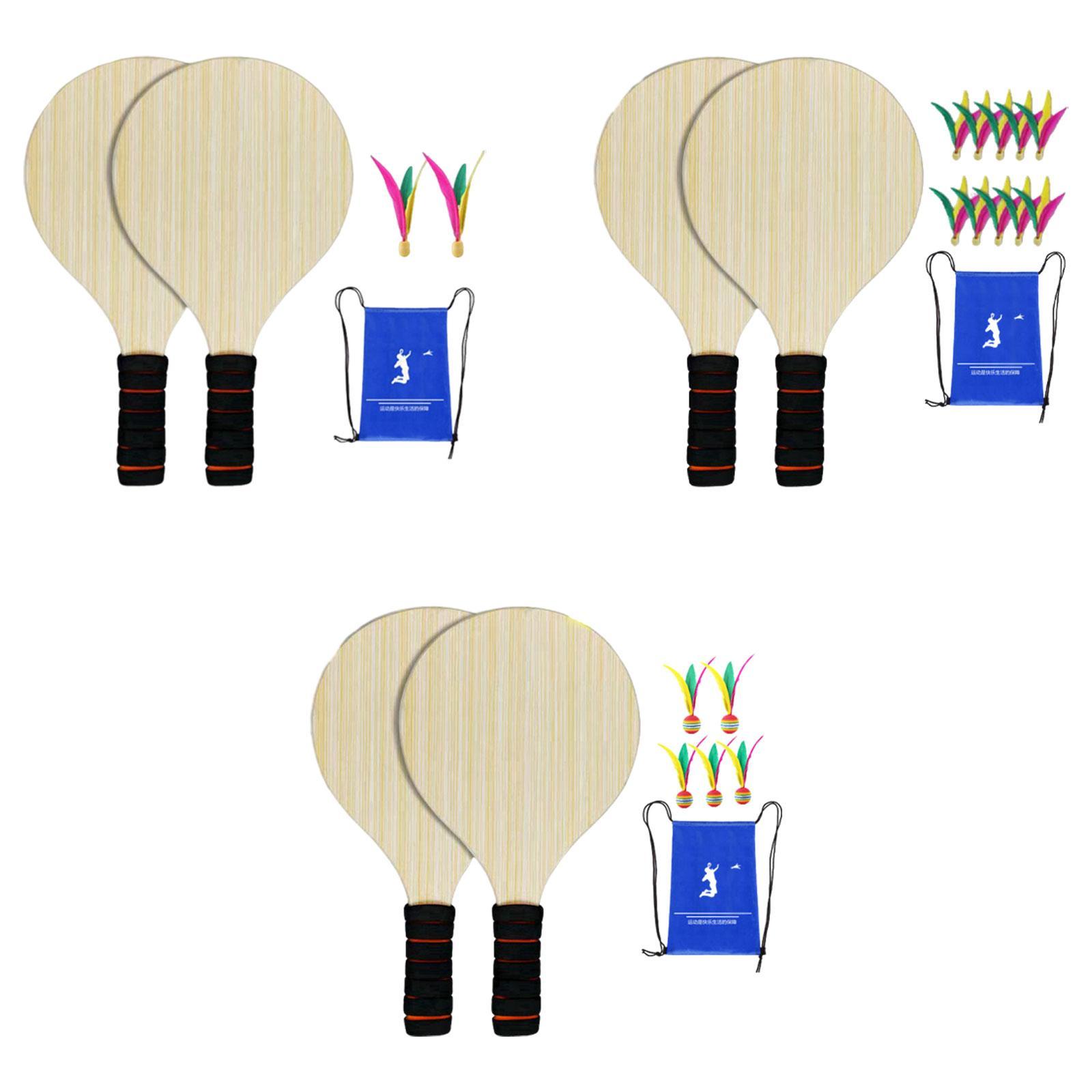 2Pcs Wood Badminton Paddle Set - Badminton Set Garden ulasan dan harga