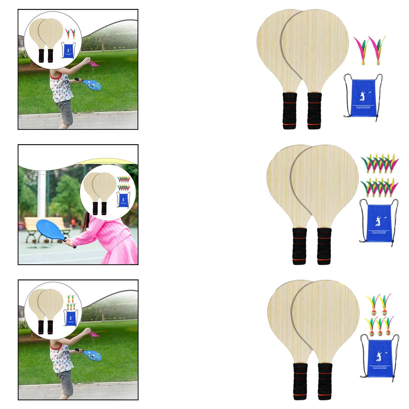 2Pcs Wood Badminton Paddle Set - Badminton Set Garden ulasan dan harga
