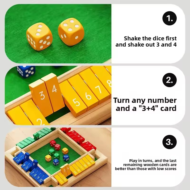 Box Game Wooden Dice Four-Side - Party Games For 7 People ulasan dan harga