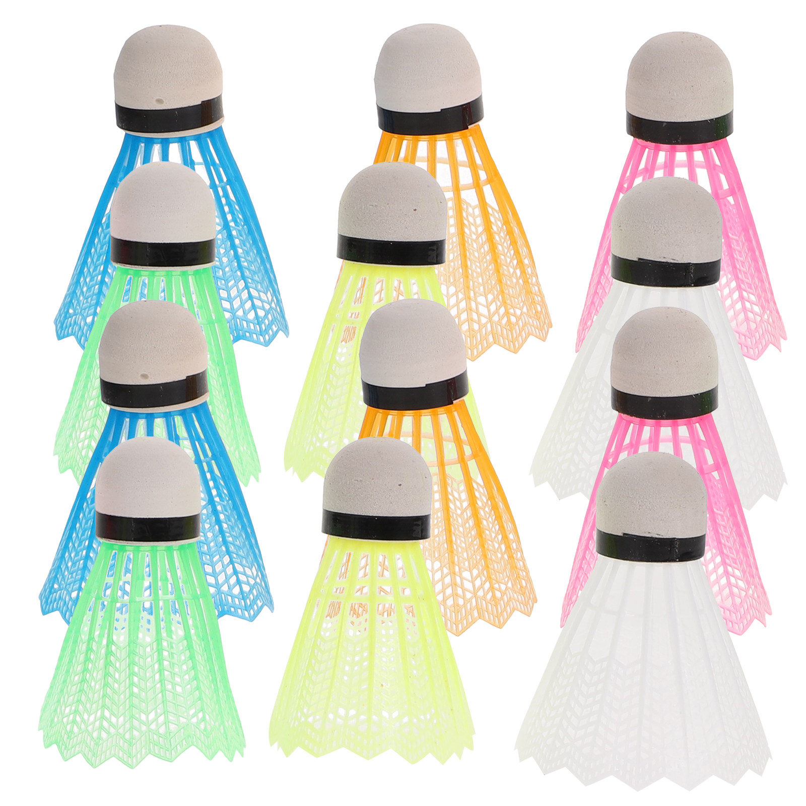 12Pcs Plastic Shuttlecocks Nyl - Badminton Set Garden ulasan dan harga