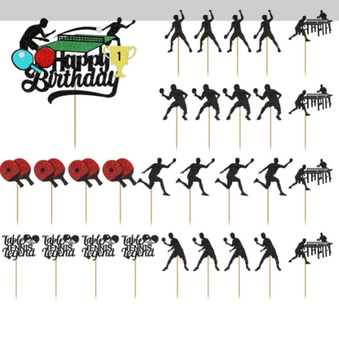 Ping Pong Cake Topper Happy Bi - Party Games Jenga ulasan dan harga