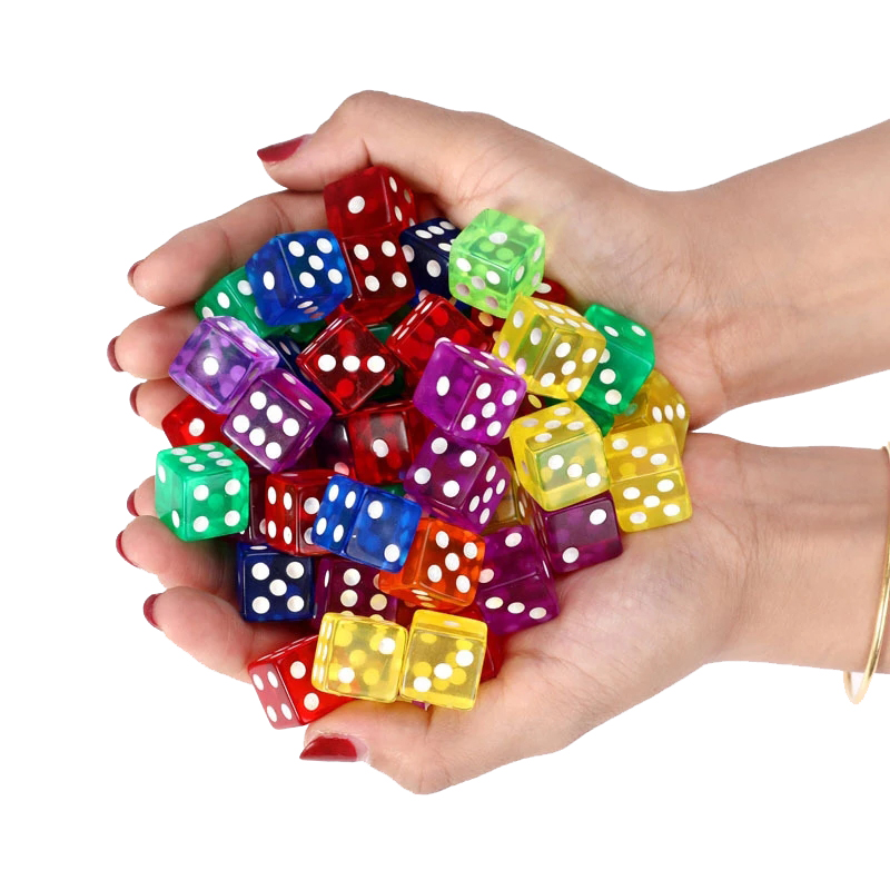 10PCS Transparent Colored Dice - Party Games Juegos De Mesa ulasan dan harga