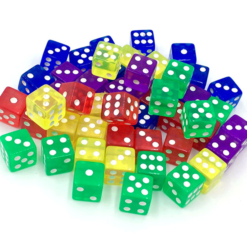 10PCS Transparent Colored Dice - Party Games Juegos De Mesa ulasan dan harga