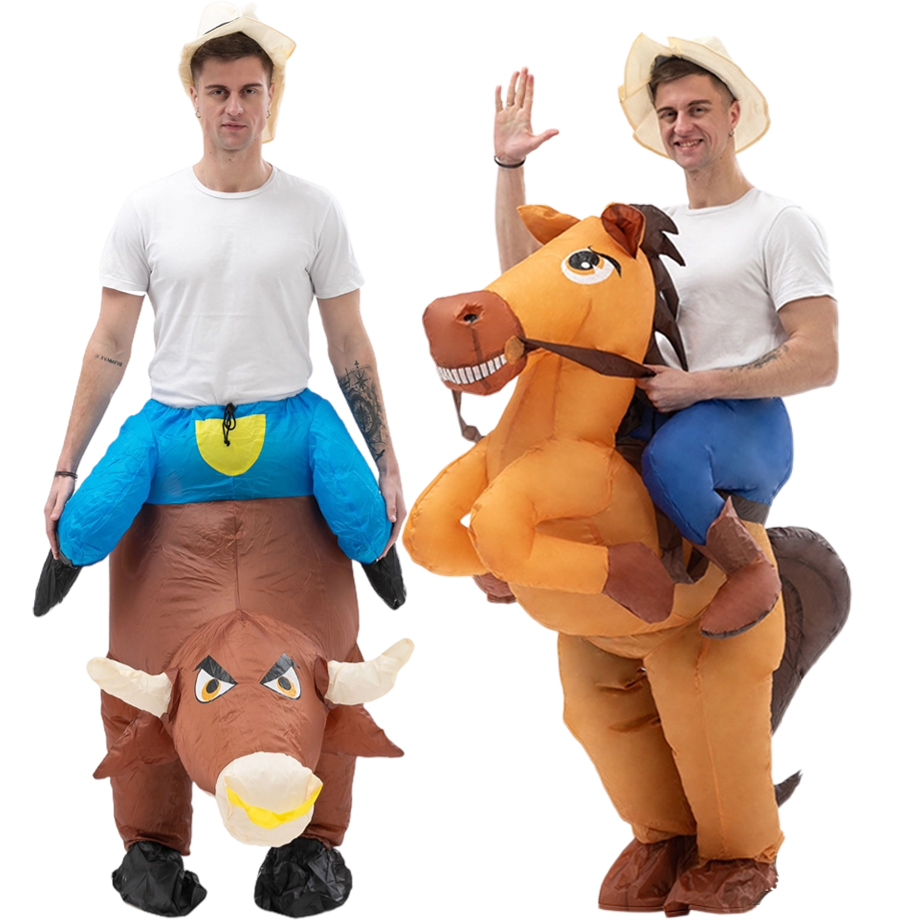 Fun Inflatable Cowboy Costume  - Party Games In Spanish ulasan dan harga