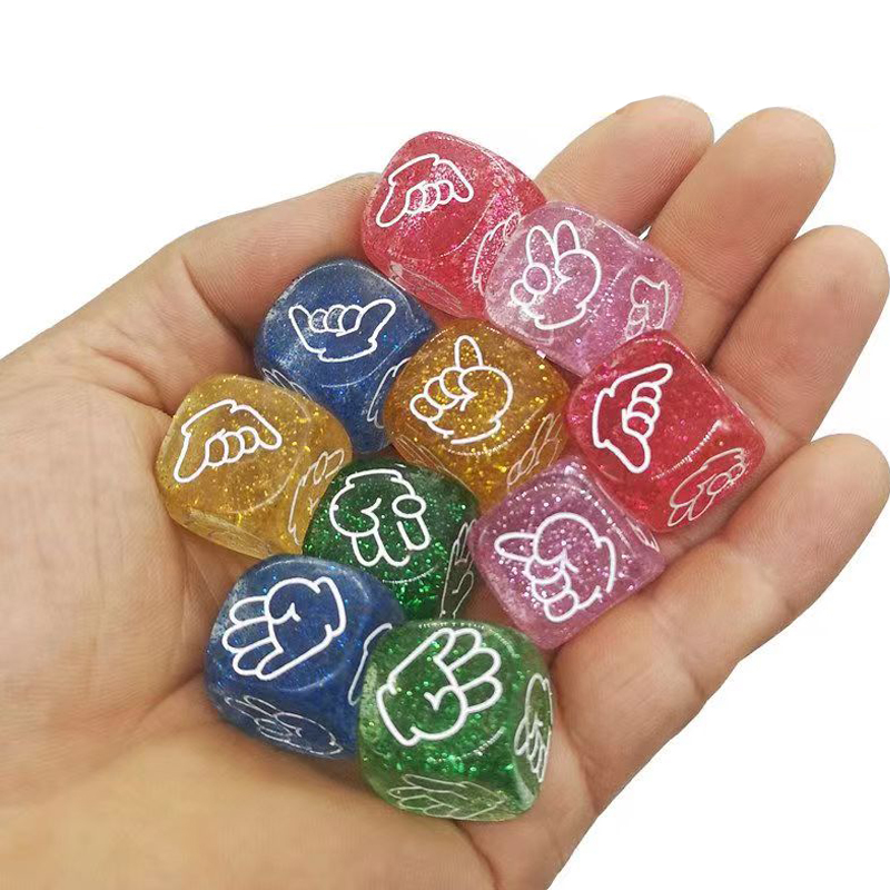 10PCS Glitter Dice 6 Sided 20M - Party Games Juegos De Mesa ulasan dan harga