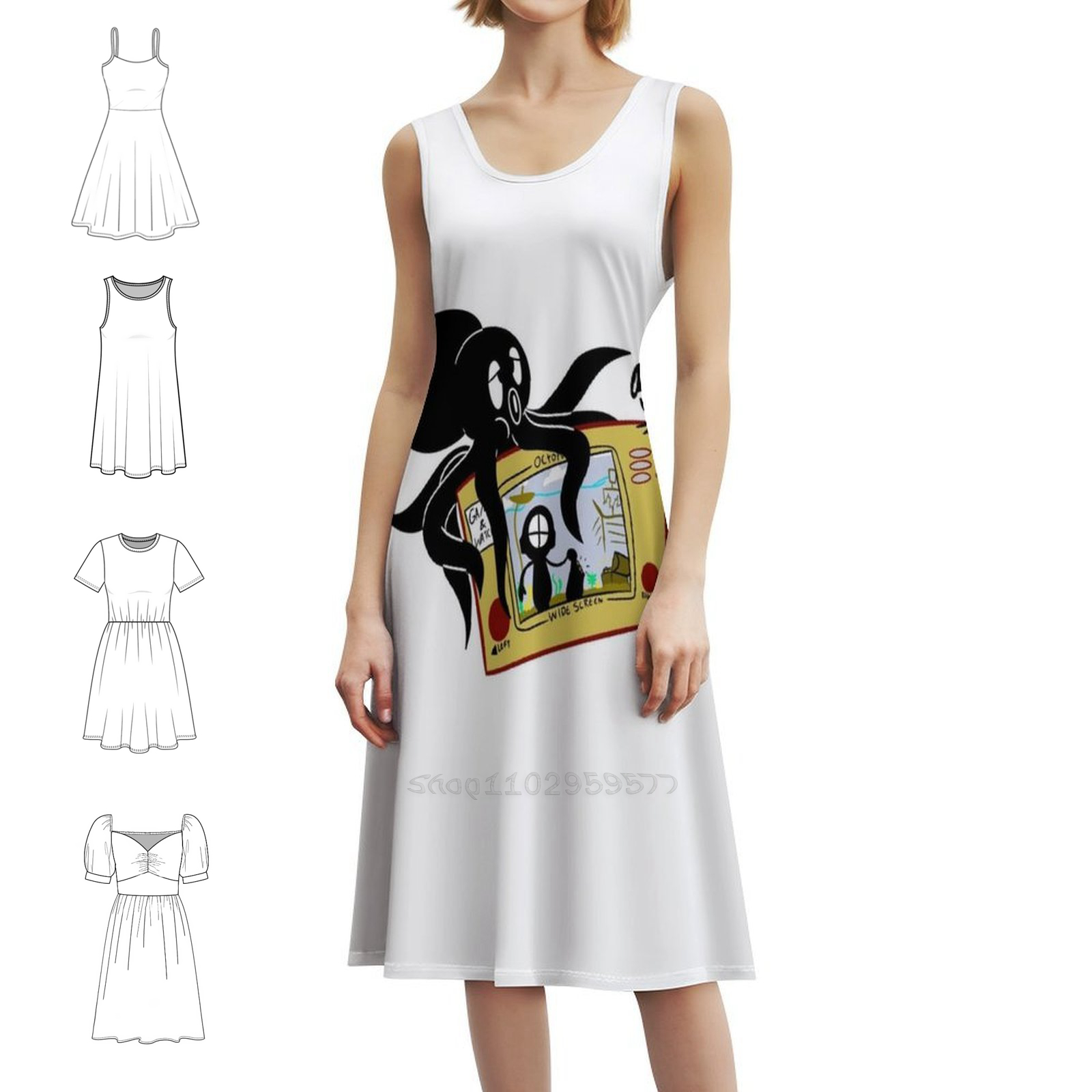 Octopus Vintage Bohemian Dress - Party Games Summer ulasan dan harga