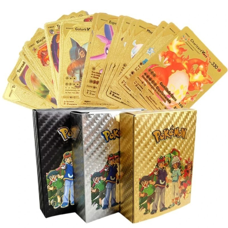 Pokémon Gold Foil Cards55PCS G - Party Games In Spanish ulasan dan harga
