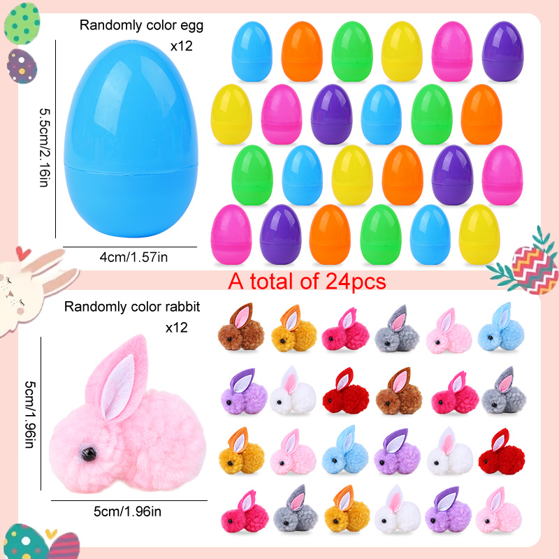 24/48Pcs Cute Easter Egg with  - Party Games Egg ulasan dan harga