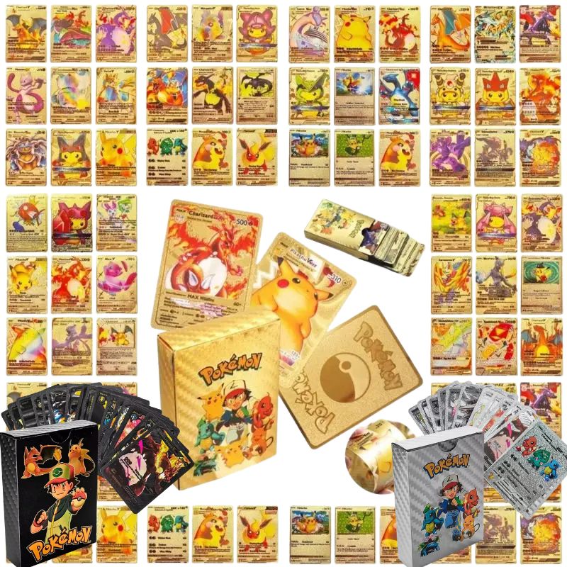 55PCS Cards Vmax GX Gold Foil  - Party Games In Spanish ulasan dan harga