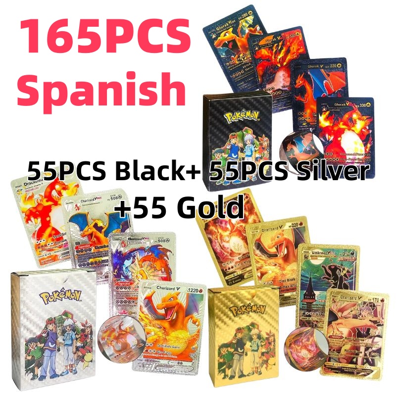 55PCS Pokemon Cards Vmax GX Go - Party Games In Spanish ulasan dan harga