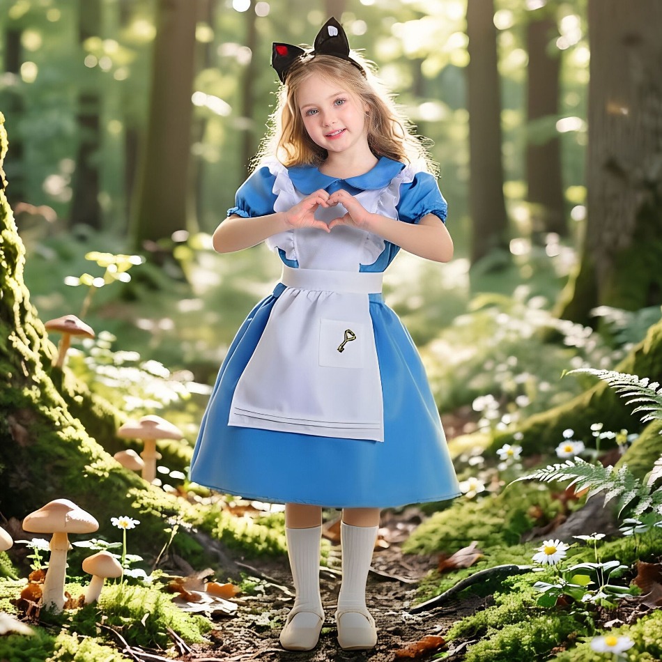 Children Girls Blue Alice Wond - Party Games Alice In Wonderland ulasan dan harga